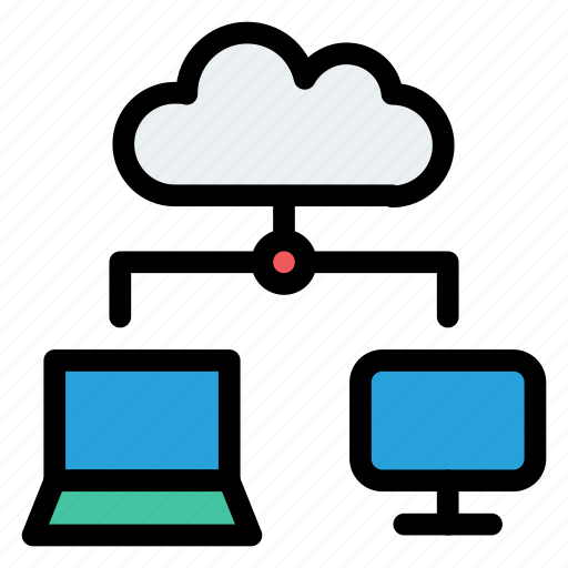 Cloud sharing, laptop, led, monitor, sharing icon - Download on Iconfinder