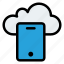 cloud, cloudy, device, forecast, rain, smartphone 