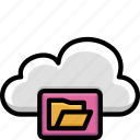 cloud, colour, folder, functions, open