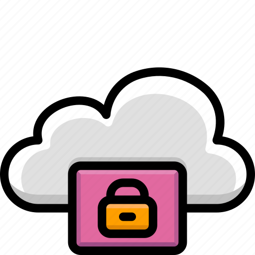 Cloud, colour, functions, lock, padlock icon - Download on Iconfinder