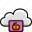 cloud, colour, functions, padlock, unlock 