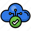 checkmark, verified, cloud, computing, storage 