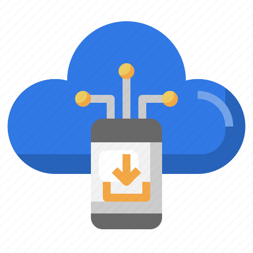 Smartphone, cloud, computing, data, download, storage icon - Download on Iconfinder