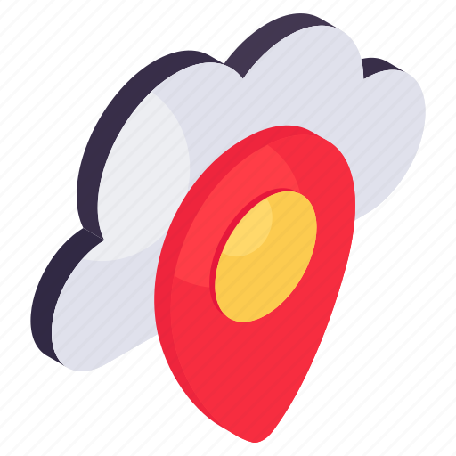 Cloud location, cloud direction, cloud gps, navigation, geolocation icon - Download on Iconfinder