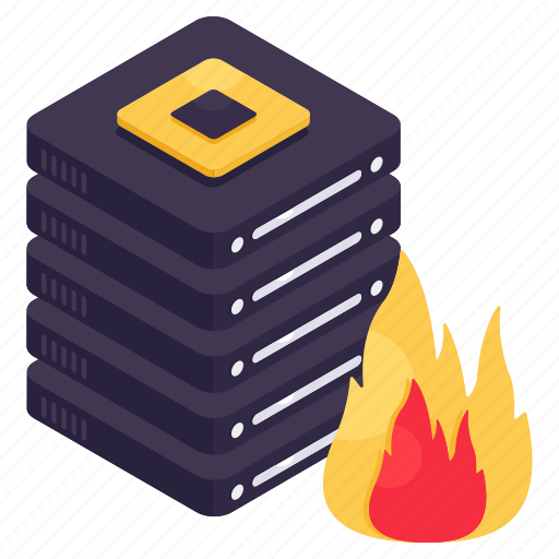 Server burning, dataserver, database, db icon - Download on Iconfinder