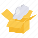cloud package, carton, box, parcel, cardboard, cloud technology