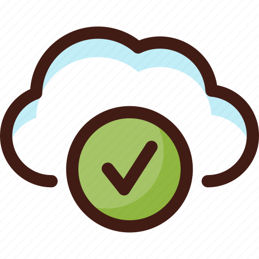 Check, cloud, data, host, ok, server, sync icon - Download on Iconfinder