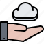 cloud, hand, repository, storage, support, tech, technology 
