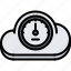 cloud, loading, repository, speed, speedometer, storage, technology 