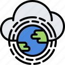 cloud, earth, global, planet, repository, storage, technology