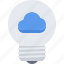idea, cloud, repository, light, bulb, storage, technology 