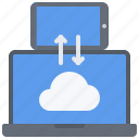cloud, computer, laptop, repository, sharing, storage, technology