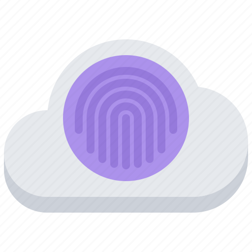 Cloud, fingerprint, lock, password, repository, storage, technology icon - Download on Iconfinder