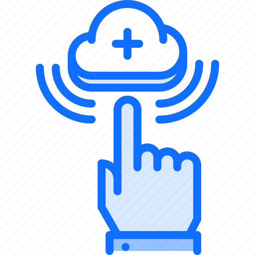Click, cloud, hand, repository, service, storage, technology icon - Download on Iconfinder