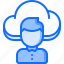 cloud, man, repository, storage, technology, user 