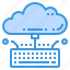 cloud, database, keyboard, server, storage, technology 