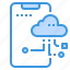 cloud, database, server, smartphone, storage, technology 