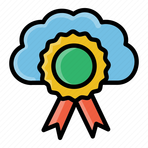 Badge, certification, cloud, icloud, seo icon - Download on Iconfinder