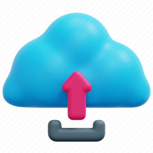 Cloud, upload, technology, computing, ui, data, 3d icon - Download on Iconfinder