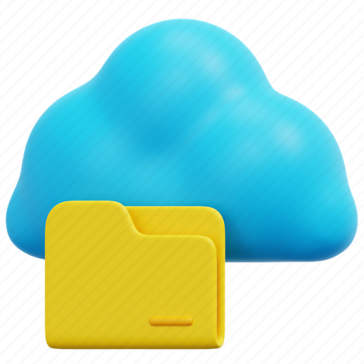 Cloud, folder, technology, computing, data, ui, 3d icon - Download on Iconfinder