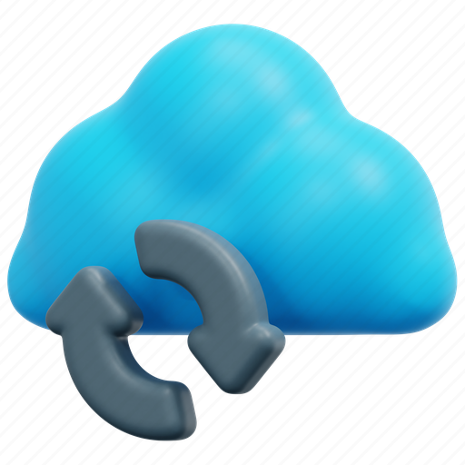 Cloud, sync, technology, computing, data, ui, 3d icon - Download on Iconfinder
