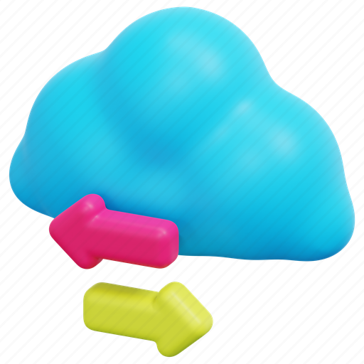 Data, transfer, cloud, technology, ui, computing, 3d icon - Download on Iconfinder