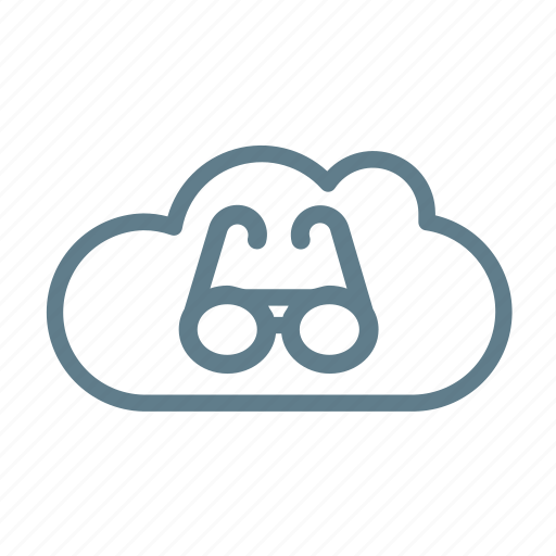 Cloud, cloud service, cloud storage, glasses, information, look for, search cloud icon - Download on Iconfinder