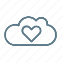 cloud, cloud service, cloud storage, favourite, heart, like cloud, preference 