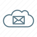 cloud, cloud storage, inbox, letter, mail, message, ui cloud 