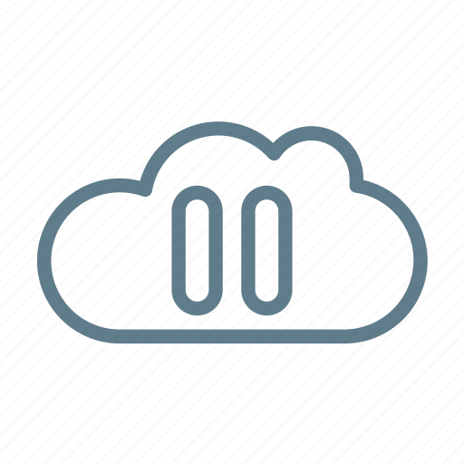 Cloud, cloud service, cloud storage, pause, pause cloud, streaming icon - Download on Iconfinder