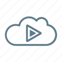 cloud, cloud service, cloud storage, play, run cloud, stream 