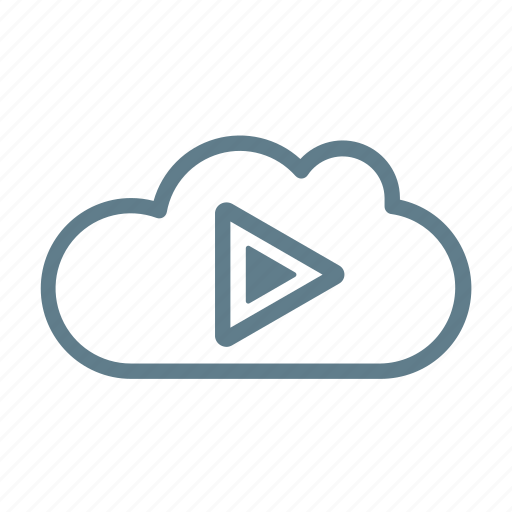 Cloud, cloud service, cloud storage, play, run cloud, stream icon - Download on Iconfinder