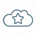 cloud, cloud service, cloud storage, favorite, like, preference, star 