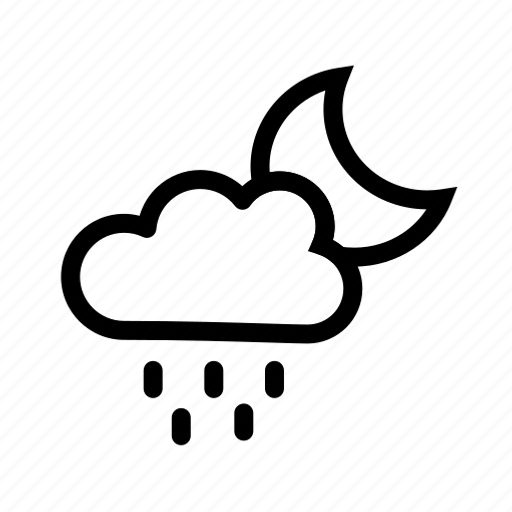 Cloud, moon, night, rain icon - Download on Iconfinder