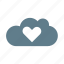 cloud, cloud service, cloud storage, favourite, heart, like cloud, ui cloud 