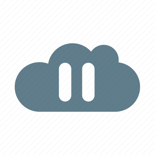 Cloud, cloud computing, cloud service, cloud storage, pause, pause cloud, streaming icon - Download on Iconfinder