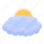 sun, cloud, season, ray 