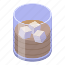 cartoon, cocktail, cold, cube, ice, isometric, water
