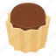 cartoon, chocolate, cocoa, cupcake, food, isometric, logo 