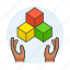 cube, hand, coding, module, box, programming, plugin, script 