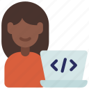 developer, female, programming, woman, coder