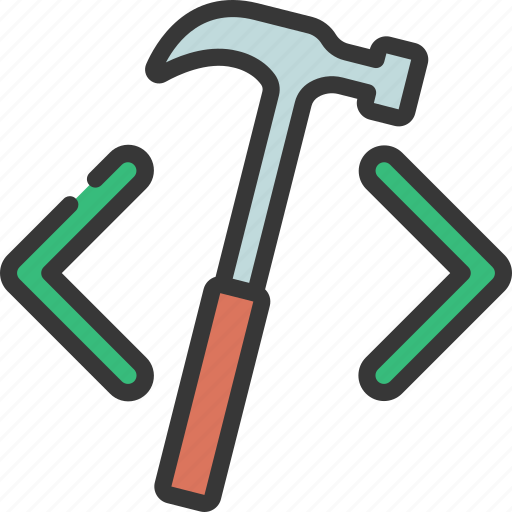 Build, code, programming, developer, hammer icon - Download on Iconfinder