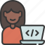 developer, female, programming, woman, coder 