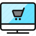 monitor, shopping, cart