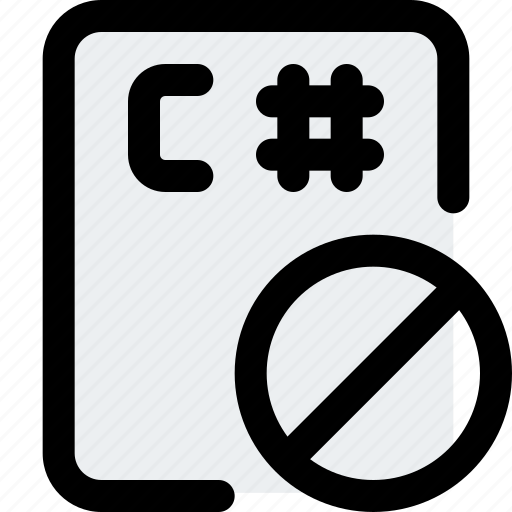 File, coding, c sharp, prohibited icon - Download on Iconfinder