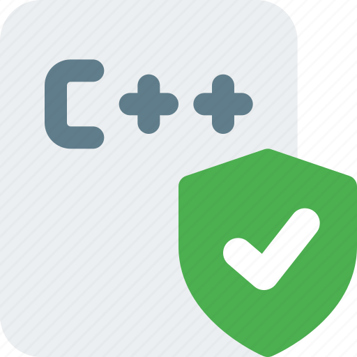 Shield, coding, files, approve, c++ icon - Download on Iconfinder
