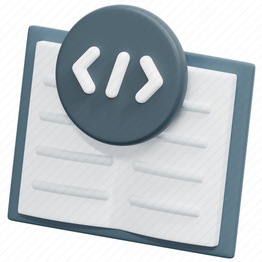 Coding, book, code, programming, program, education, 3d icon - Download on Iconfinder