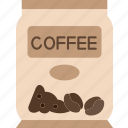 coffee, bag, bean, product, roasted