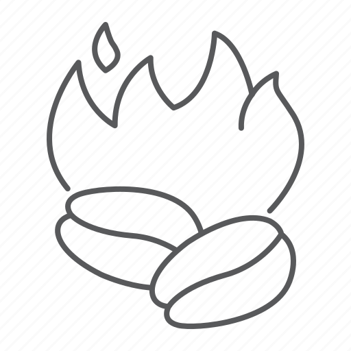 Coffee, roasting, beans, roasted, flame, plant, grain icon - Download on Iconfinder