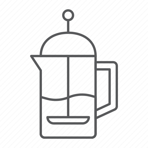 French, press, coffee, tea, glass, teapot, maker icon - Download on Iconfinder